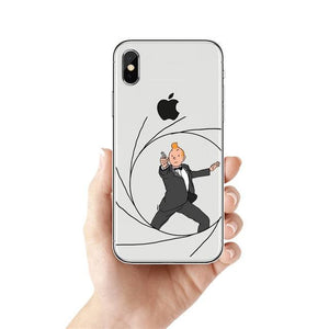 Tintin James Bond -  Soft Silicone iPhone Cover Case