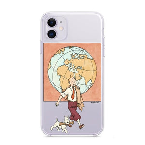 Tintin Globe - Soft Silicone iPhone Cover Case