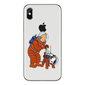 Explorers On The Moon - Soft Silicone iPhone Cover Case